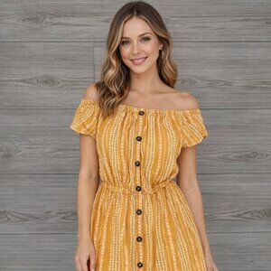 J for Justify Mustard and Cream Patterned Top